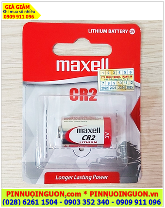 Maxell CR2 /CR15H270, Pin 3v lithium Maxell CR2 CR15H270 chính hãng (Loại vỉ 1viên)